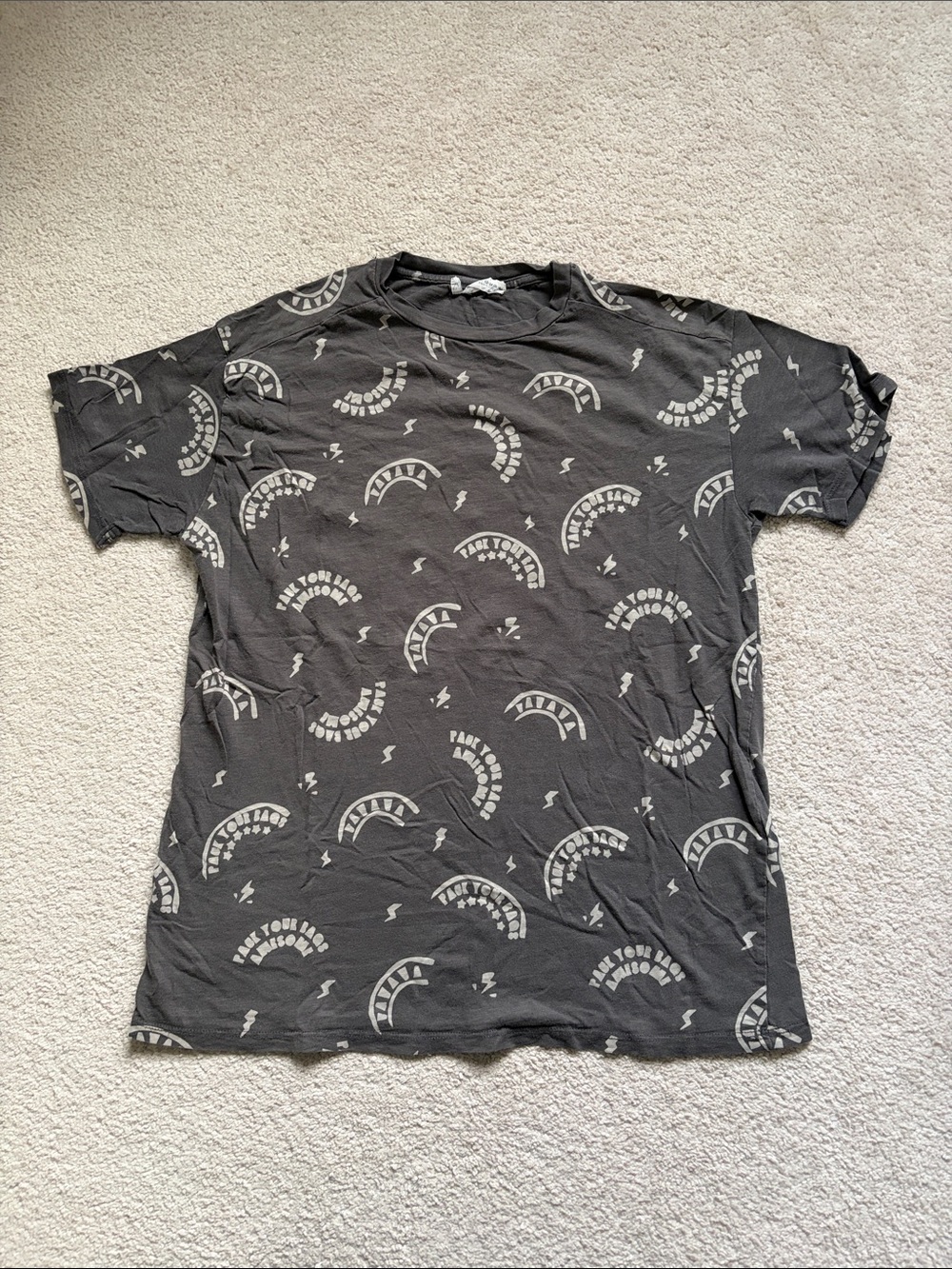 Zara Kids Dark Gray Graphic Short Sleeve Tee
